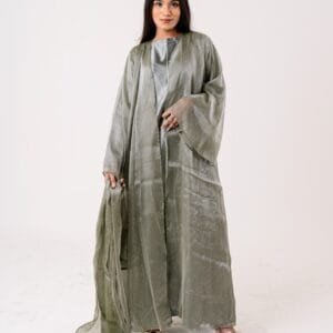 Sage Green Shimmer Abaya